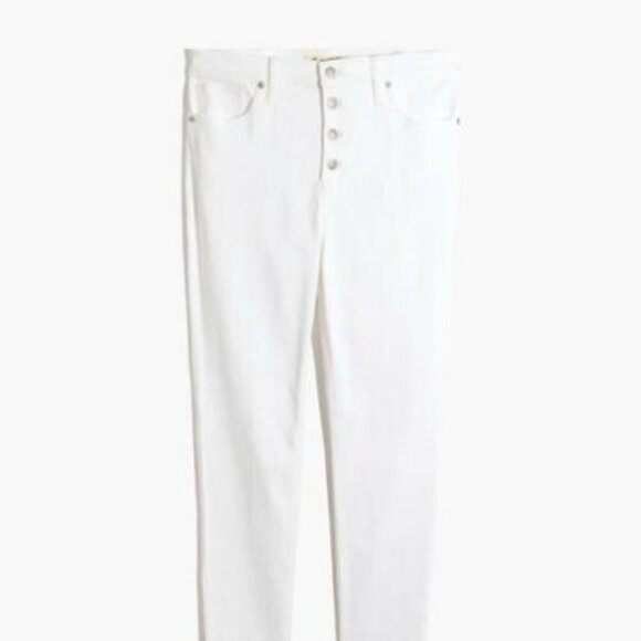 MADEWELL BNWOT Womens 9" Mid-Rise Skinny White Jeans New Button Fly - Picture 13 of 13